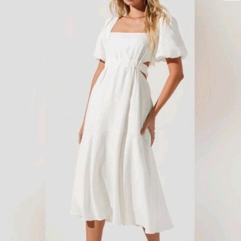 ASTR the Label Angeles White Midi Dress